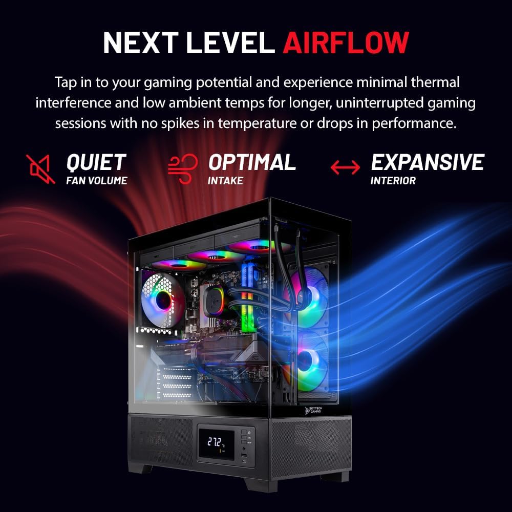 Skytech Gaming Azure 3 Plus Desktop PC, Ryzen 7 7800X3D 4.2 GHz (5GHz), NVIDIA RTX 5070 Ti 16GB, 1TB Gen4 NVMe SSD, 32GB DDR5 RAM 5600 RGB, 850W Gold ATX 3 PSU, 360mm ARGB AIO, Wi-Fi, Win 11