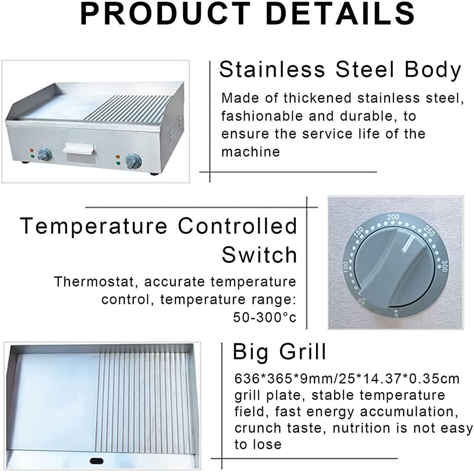 Commercial Table Type Electric Grill Oven, Table Top Baking Tray, and Iron Plate Braising Hand Grab Pancake Machine for Frying Beef Steak and Iron Plate Squid