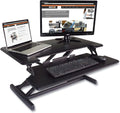 Victor DCX610 Height Adjustable Compact Standing Desk| Black| 33' Wide Sit-Stand Dual Monitor Desk and Laptop Riser Workstation| Compatible with Most Monitor Arms