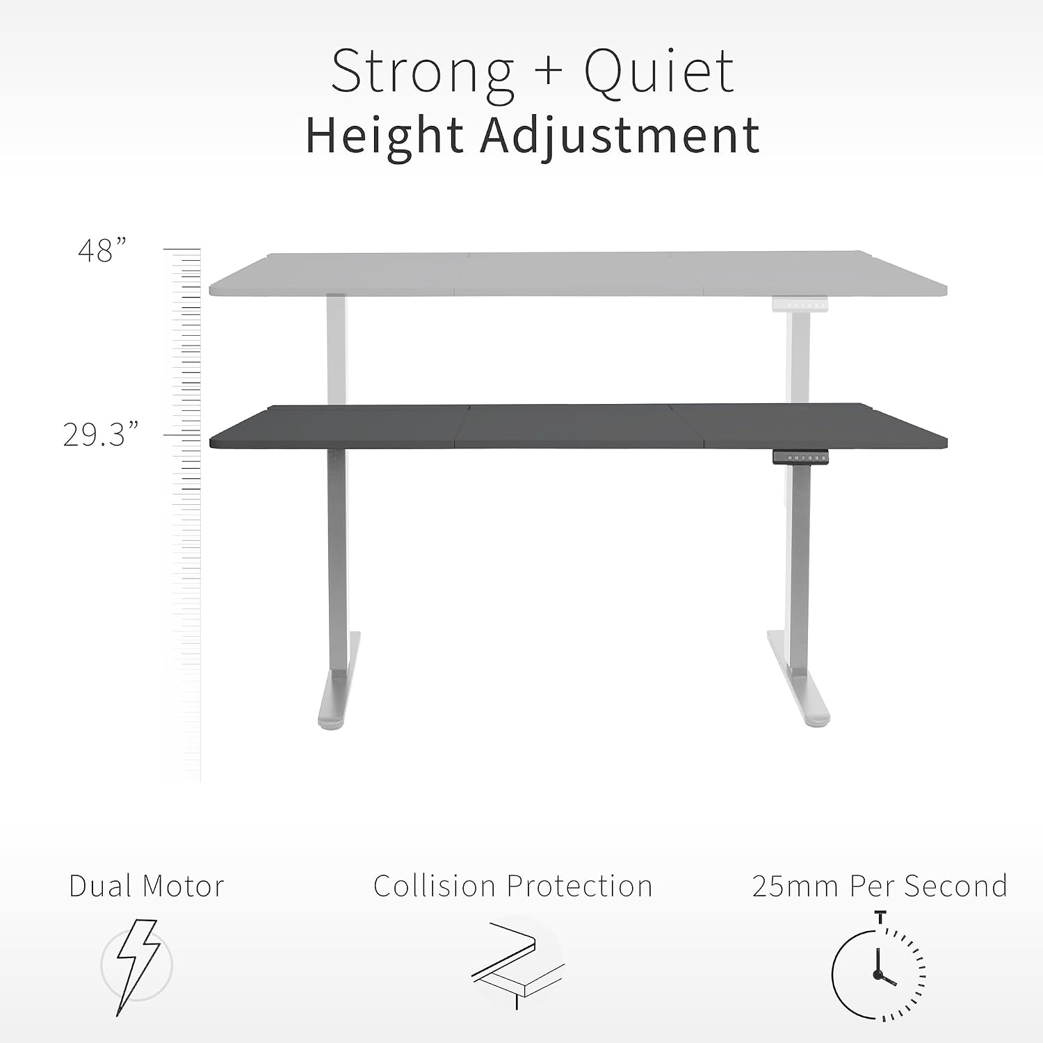 VIVO Electric 60 x 30 inch Standing Desk with Concealed Cable Trays and Full-Size Mouse Pad, Dual Motor Memory Controller Height Adjustment, Black Top Gray Frame, DESK-KIT-E2G-P3B