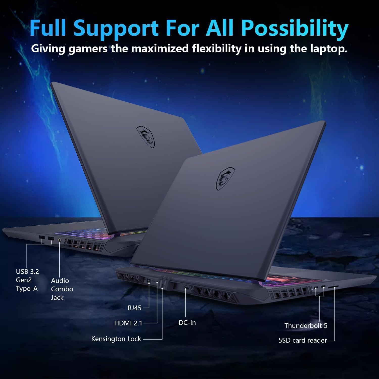 MSI Vector 16 HX AI Gaming Laptop, Intel Ultra 9 275HX(Up to 5.4GHz), NVIDIA RTX 5080 16GB GDDR7, 16' QHD+ 240Hz, Wi-Fi 7, 64 GB DDR5, 2 TB SSD, RGB Backlit Keyboard, Windows 11 Pro, w/Accessories