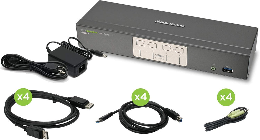 IOGEAR 4-Port Dual View Dual-Link DVI KVMP Switch with Audio, w/Full Set of Cables,(GCS1644 TAA Compliant)