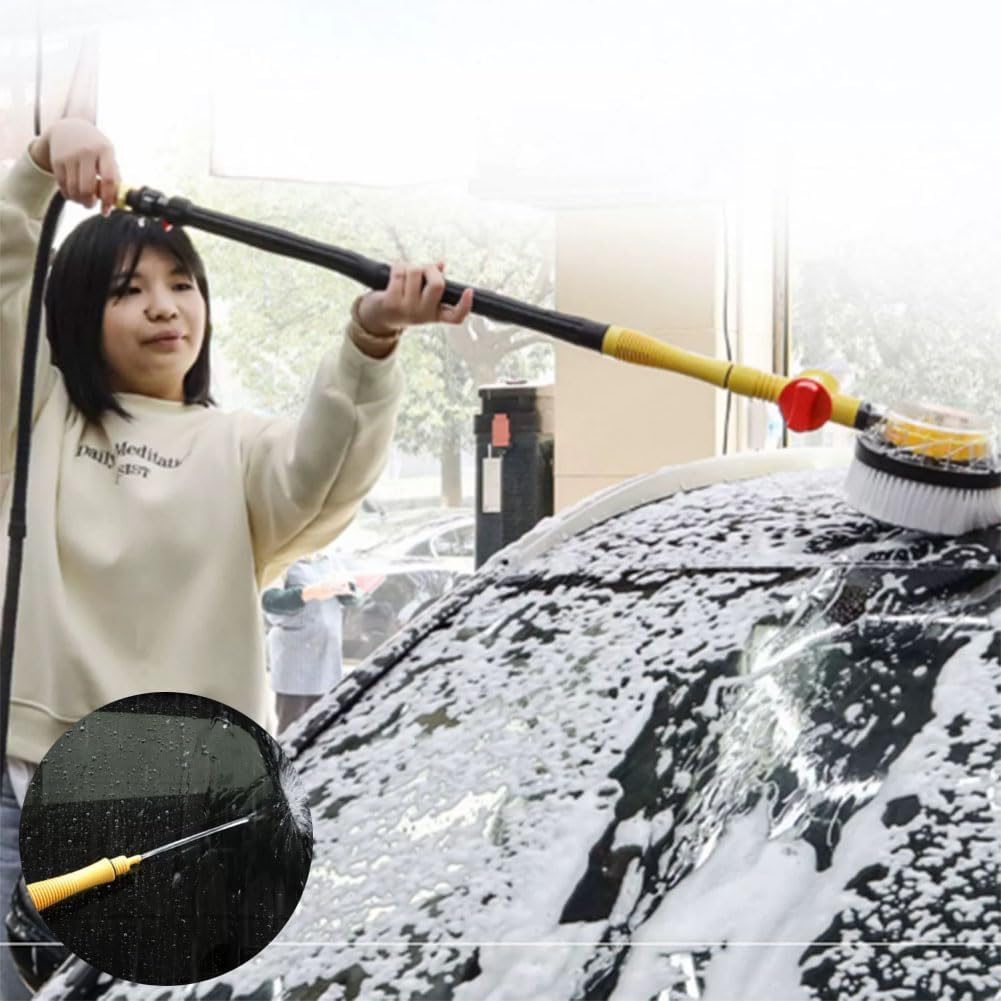 Water Fed Pole Kit Lightweight, Solar Panel Cleaning Brush Rotary Water Supply Pole Brush System, Solar Cleaning Tools Great for Cleaning House Siding, Cars, Trucks, Floors and More.