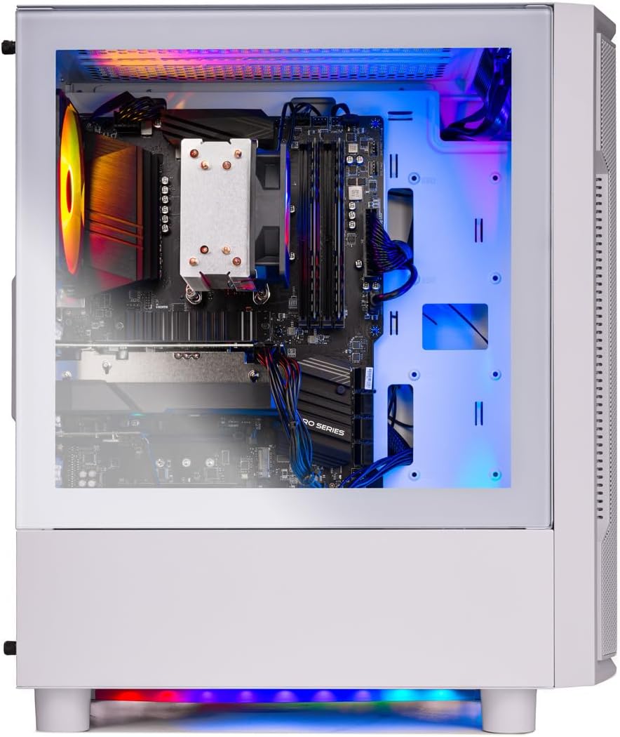 Skytech Gaming Archangel Desktop PC, Intel i5 14400F 2.5 GHz (4.7GHz Turbo), NVIDIA RTX 5060, 1TB Gen4 NVMe SSD, 16GB DDR5 RAM 5200, 650W Gold PSU, Wi-Fi, Win 11