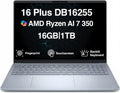 Dell 16 Plus DB16255 AI Business Laptop 16.0' Touchscreen FHD+ Display (AMD Ryzen AI 7 350, 16GB LPDDR5X, 1TB M.2 PCIe SSD, AMD Radeon 860M, Fingerprint, BT 5.4, Backlit, WiFi 7 Win 11 Pro)