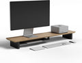 amesoba White Oak Dual‑Tier Ergonomic Desk Setup – Modern Wooden Monitor Stand & Workspace Riser, Home Office & Minimalist Aesthetic (White Oak, Large)