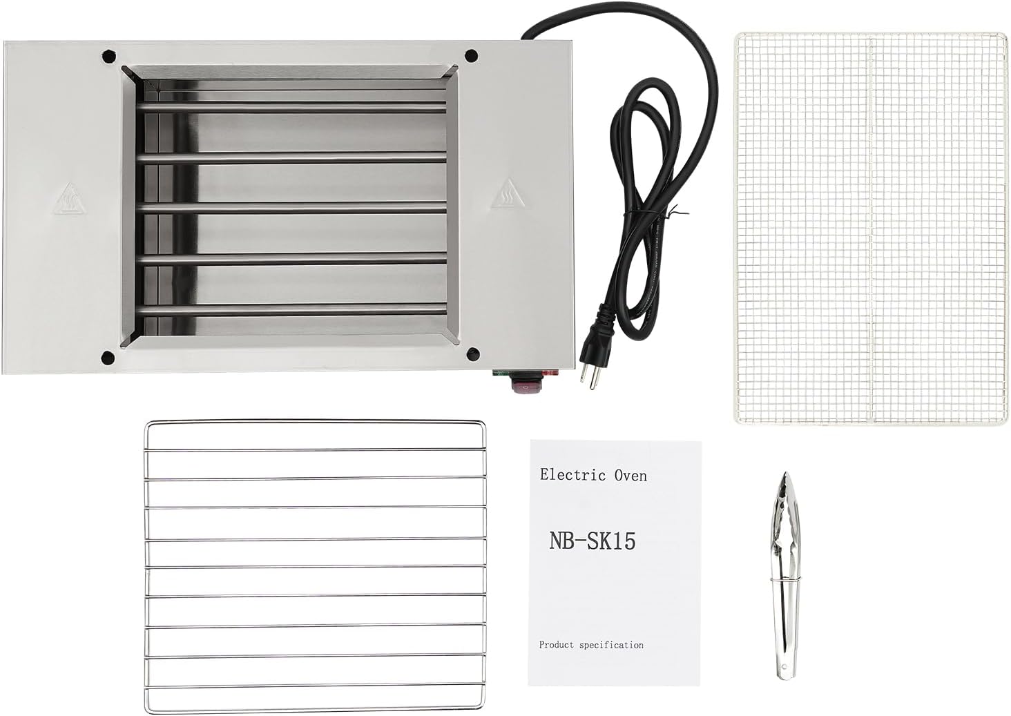 Electric Grill, 1500W Portable Stainless Steel Electric Barbecue Accurate Temperature Control（32-446 ° F）, Melting Machine for Steak Pizza Bacon Omelets for Outdoor Camping/Home/Commercial Use