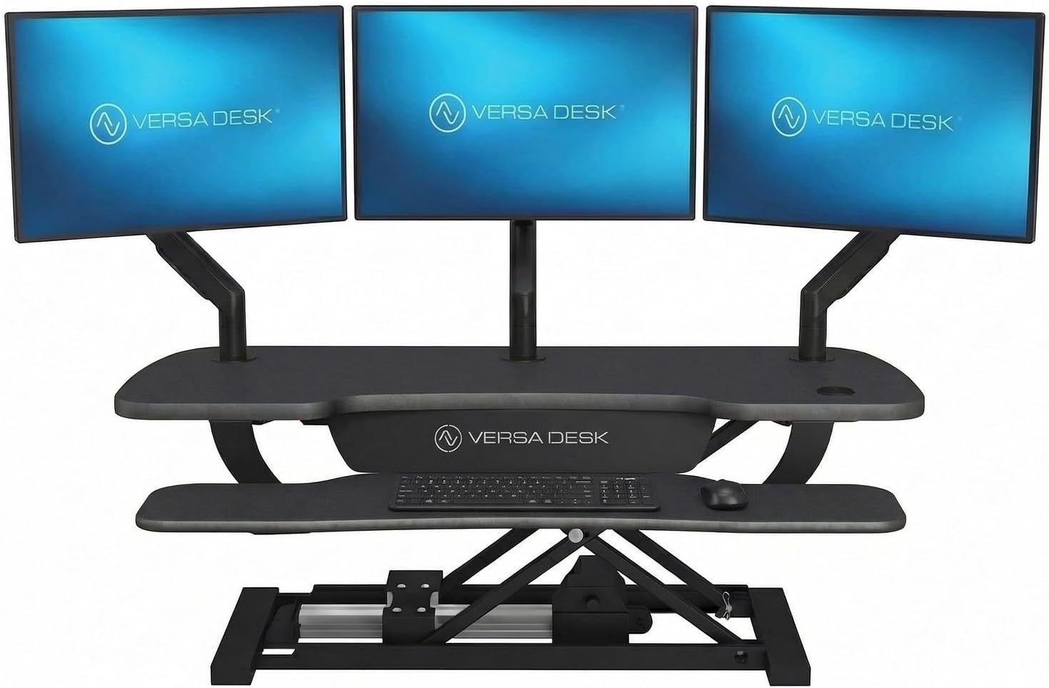 VERSADESK® PowerPro™ 40' x 24' Standing Desk Converter | 40 inch Electric Height Adjustable Sit to Stand Desk Riser w/ Keyboard Tray & USB Hub - Ergonomic Workstation for Home & Office, Black