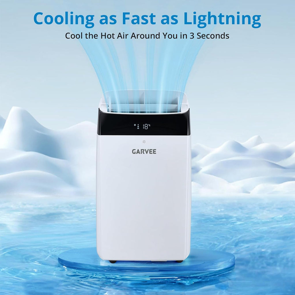 Garvee Portable Air Conditioner 3 in 1 with Remote Cool & Dual Motors & Auto Swing, 14000 BTU(ASHRAE)/10200 BTU (SACC), Dehumidifier & Fan Modes For Home Up To 750 Sq.Ft