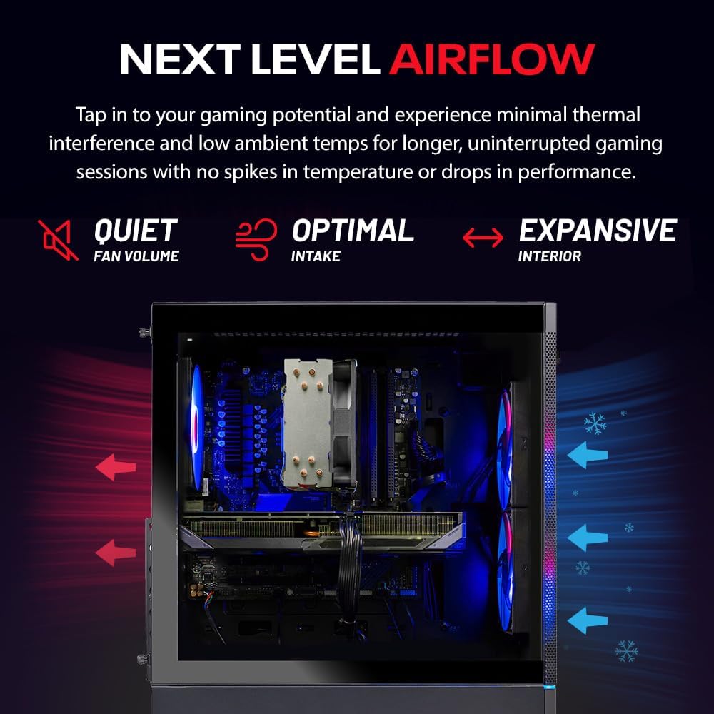 Skytech Gaming Nebula 2 Gaming PC, AMD Ryzen 5 5500 3.6GHz, NVIDIA RTX 3050 6GB, 1TB NVMe SSD, 16GB DDR4 RAM 3200, 650W Gold PSU, Wi-Fi, Win 11, Gaming Desktop
