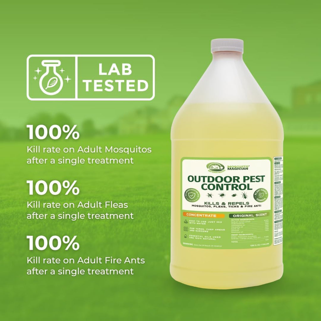 Mosquito Magician Residential System - with 1 Gallon Liquid Concentrate - Kills Mosquitoes, Fleas, and Fire Ants - Automatic & Easy Installation - Wide Area Coverage - Ideal for Small to Medium Yards