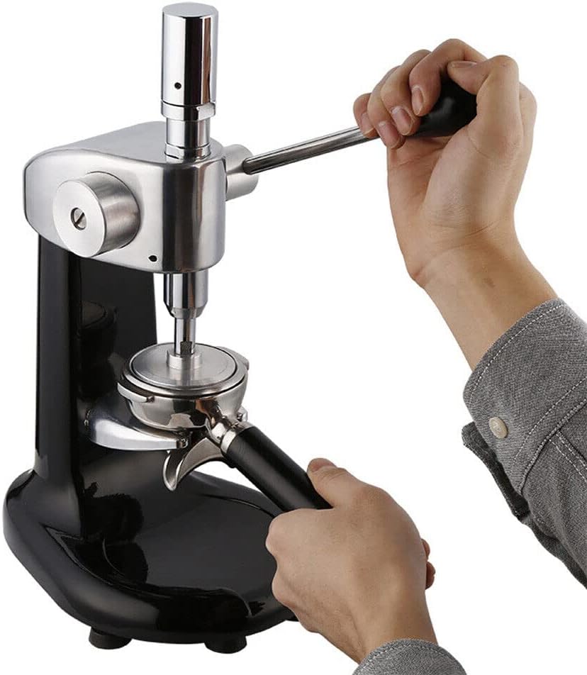 Manual Espresso Tamper Machine, Stainless Steel Coffee Bean Press Professional Barista Quantitative Tamper Tool with 2.28in Tamping Base for Commercial and Home Use,Ergonomic Handle
