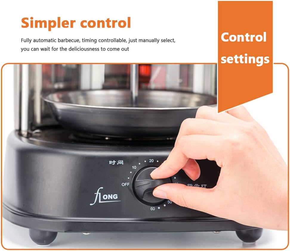 Smokeless Electric BBQ Grill, Automatic Rotating Large Capacity Skewers Machine Brazilian Barbecue Turkey Kebab Machine Grilled Sweet Potato Machine