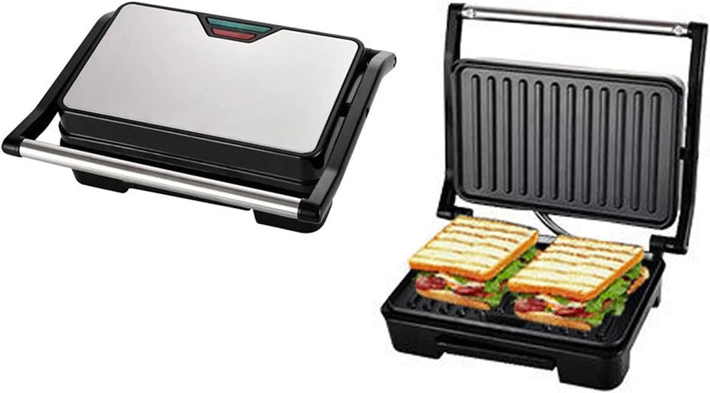 Electric Indoor Grill for Steak Lovers, Smokeless Indoor Grill, Non-Stick Cooking, Stainless Steel, Black