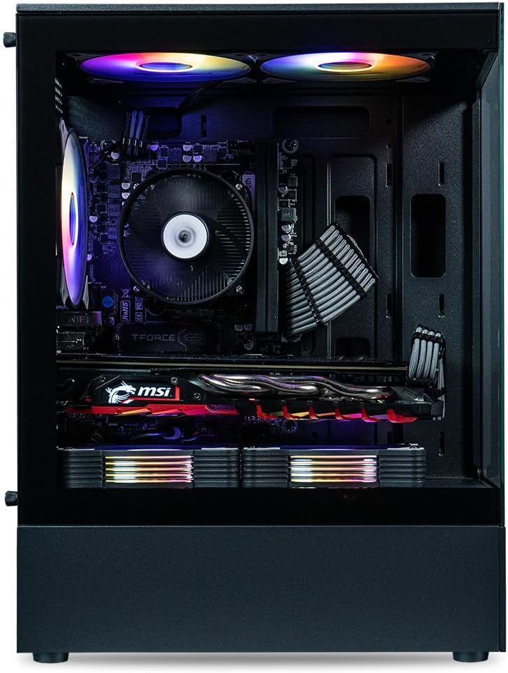 ViprTech Stryker 1.0 Gaming PC - Intel i5-9400F (4.1GHz Turbo), AMD RX 580 8GB, 16GB DDR4, 500GB SSD, WiFi BT, Win 11 Pro, RGB, Desktop Computer Prebuilt, Black