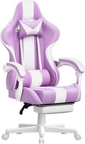 Ferghana Gaming Chairs, Ergonomic Racing Style PC Game Computer Chair with Headrest Lumbar Support Adjustable Recliner PU Leather Video Computer Chair(Light Purple)