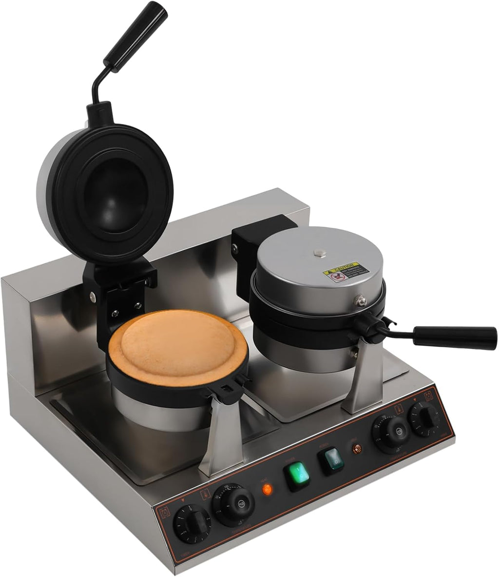 2400W Hamburger Maker, Double-Sided Electric Grill with Timer, 2-Zone Non-Stick Panini Press, 122-572°F Temp Control, 110V for Home Kitchen Food Truck