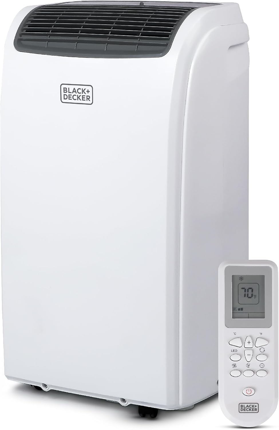 BLACK+DECKER Smart Portable Air Conditioner, 12,000 BTU for Rooms up to 550 Sq. Ft., Smart Portable AC with Follow Me Remote and Window Kit, BPACT12WT, White