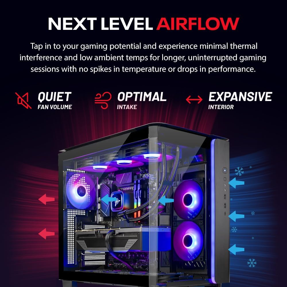 Skytech Gaming King 95 Gaming PC, AMD Ryzen 9 9900X 4.4GHz, NVIDIA RTX 5070 Ti 16GB VRAM, 2TB Gen4 NVMe SSD, 32GB DDR5 RAM 6000, 850W Gold ATX 3 PSU, 360 ARGB AIO, WI-FI 5, Windows 11, Desktop