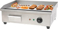 22' 3000W Commercial Countertop Electric Grill Pan, Flat Bottom Grill, Stainless Steel Hot Plate Grill, Adjustable Thermostat Control Restaurant Grill