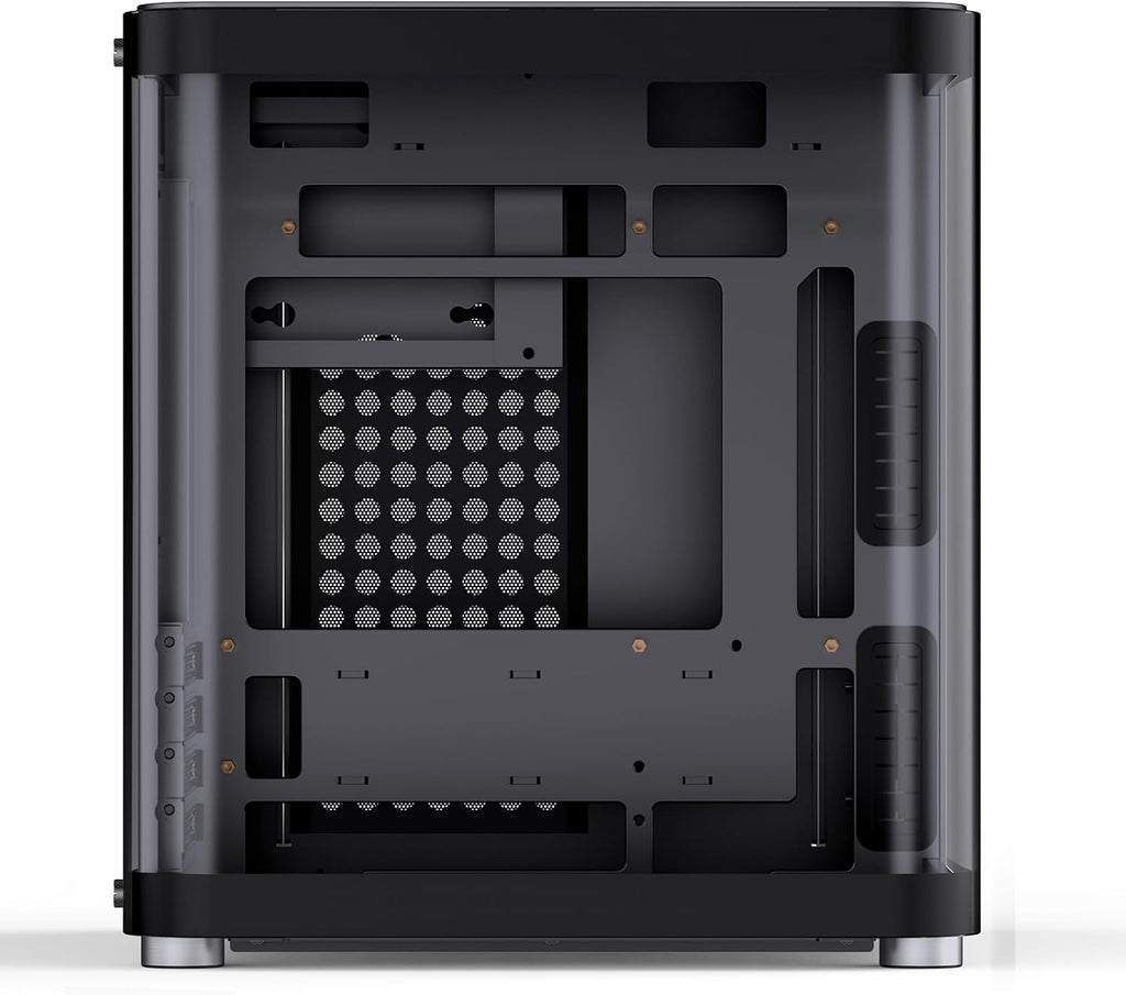 JONSBO TK-1 Black Micro ATX Mini Tower Computer CASE, Hyperboloid Glass Design, Separated Cabinet Structure, Al Alloy Shell Matx Desktop PC Case, Support ATX Power supply/240 AIO, Black
