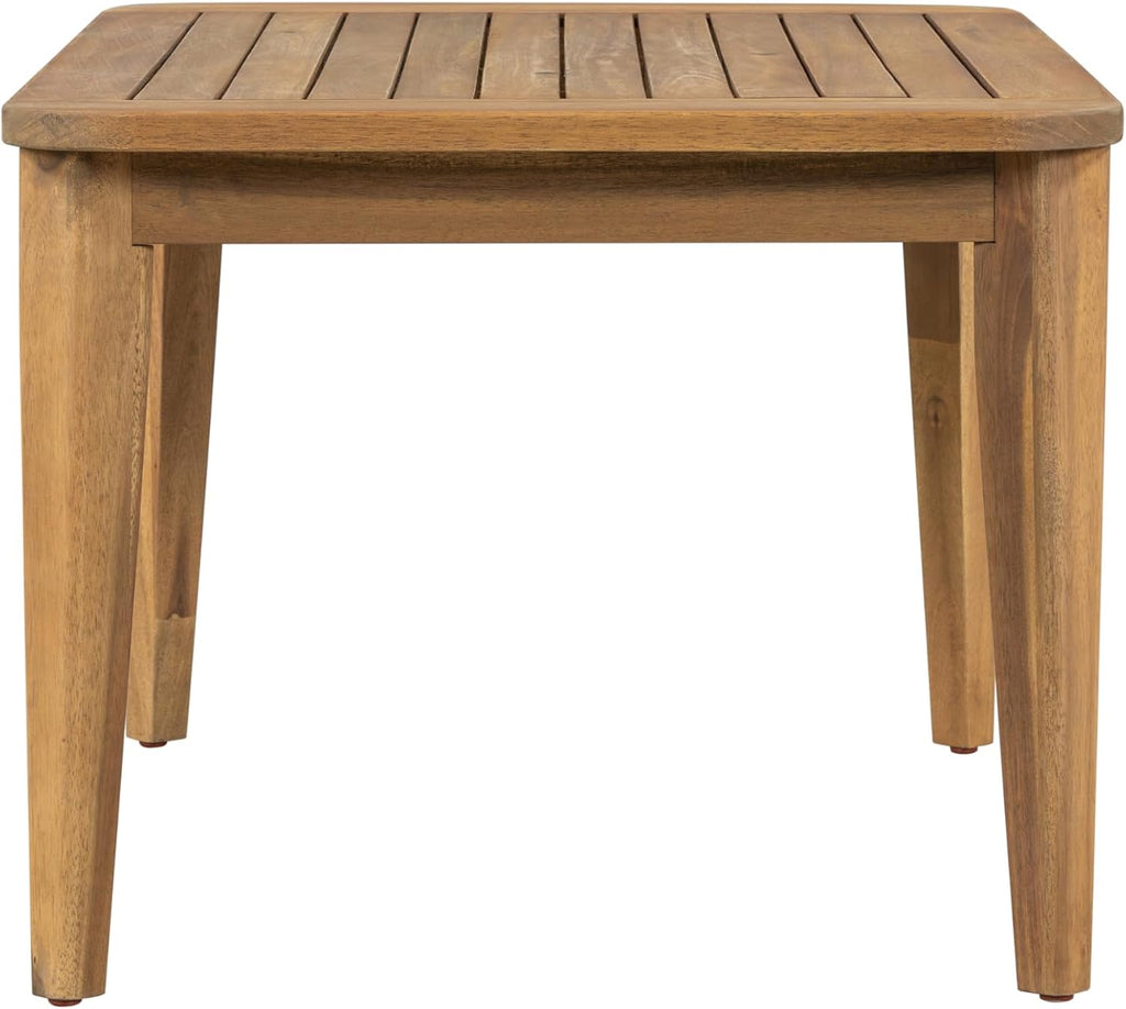 Christopher Knight Home Dena Patio 4-Piece Conversation Set, Outdoor 4-Seater Acacia Wood Sofa Chat Set,Garden Furniture,Loveseat,Coffee Table,Set of 2 Club Chairs, Removable Cushions, Teak+ Beige