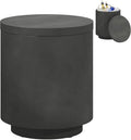 HOMCOM 2.6 Gal Outdoor Cooler Side Table, 3-in-1 Cool Coffee Table with Storage, Removable Ice Bucket and Lid, Concrete Small Patio Table for Party, Poolside, Deck, Charcoal Gray