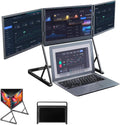 15.6'Laptop Tri-Fold Monitor, 1080p Fhd Portable Laptop Screen Extender, Type-C/HDMI/USB-C Plug-Play Extended Screen with 360° Rotation Acjustable Viewing Angles, Compatible with Windows and Macos