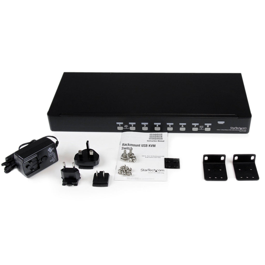 StarTech.com 8-Port USB KVM Swith with OSD - TAA Compliant - 1U Rack Mountable VGA KVM Switch (SV831DUSBU)
