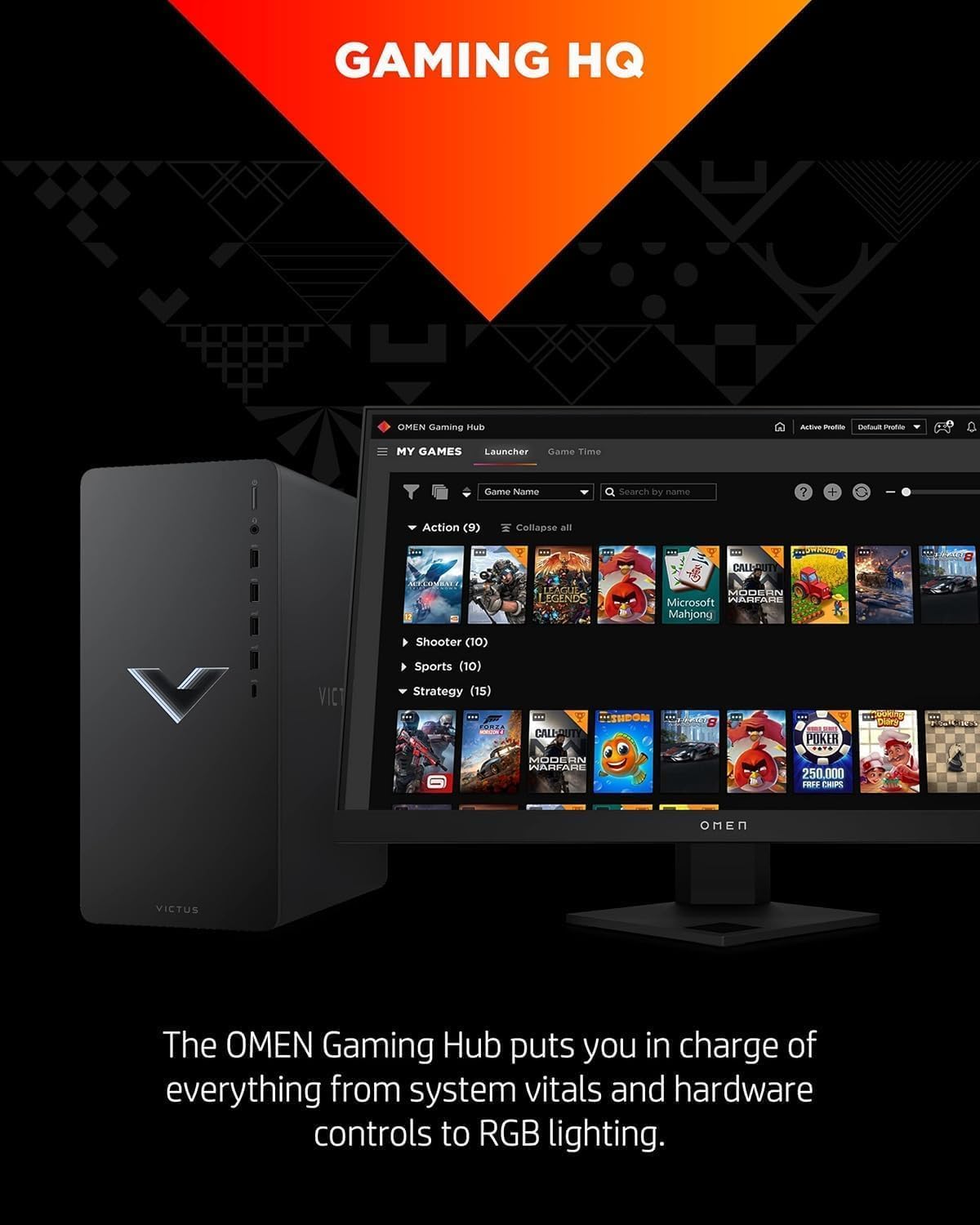 HP Victus 15L Desktop | Gaming PC | AMD Ryzen 7 5700G, 8-Core Processor | 32GB RAM, 1TB SSD | AMD Radeon RX 6400 Graphics (4 GB GDDR6 Dedicated) | WiFi 6, Bluetooth 5.3 | Windows 11 | Mica Silver