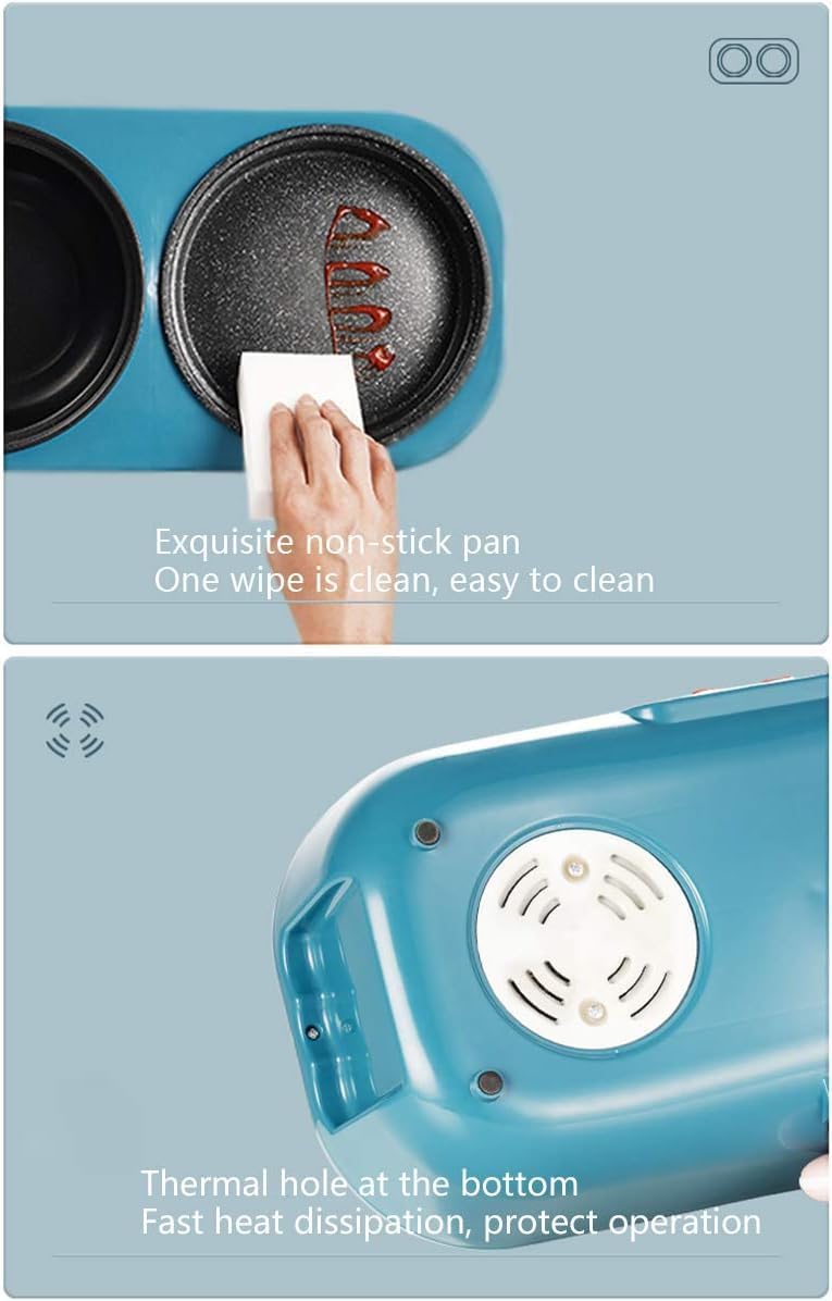 BBQ Smokeless Grill Portable Electric Grill, Portable Multifunctional Hot Pot,Household Grilled Fish Plate Electric Hot Pot Non-stick and Easy to Clean,Large Capacity Household Non-Stick Pan Electric
