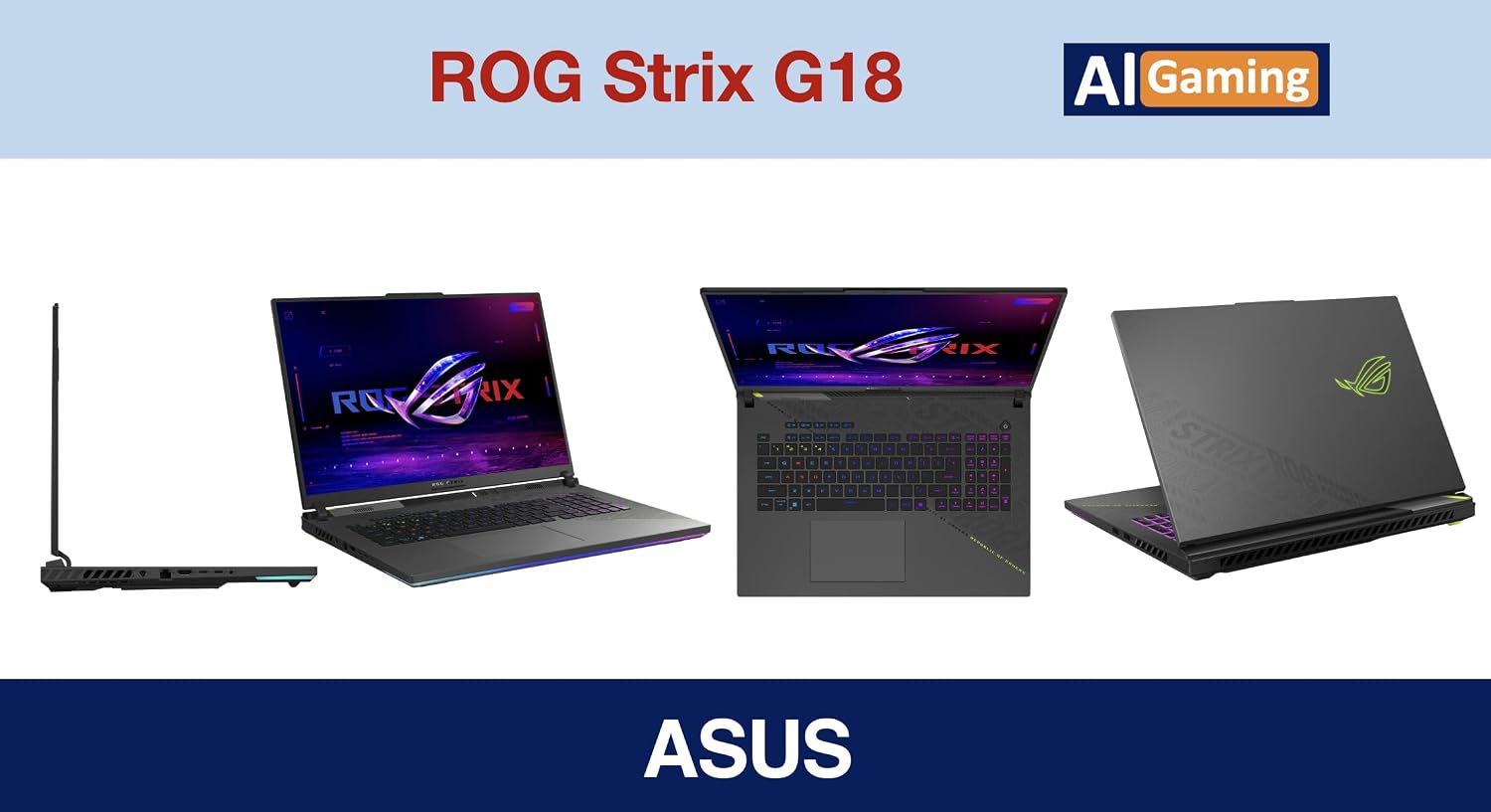 ASUS ROG Strix G18 Latest 2026 AI Gaming Laptop Copilot + PC 18' 2.5K Nebula 240Hz Display (Ryzen 9 8940HX, GeForce RTX 5070 8GB, 32GB DDR5, 2TB SSD, RGB KB, WiFi 6E, BT 5.4, Win 11 Pro) w/DKZ Hub