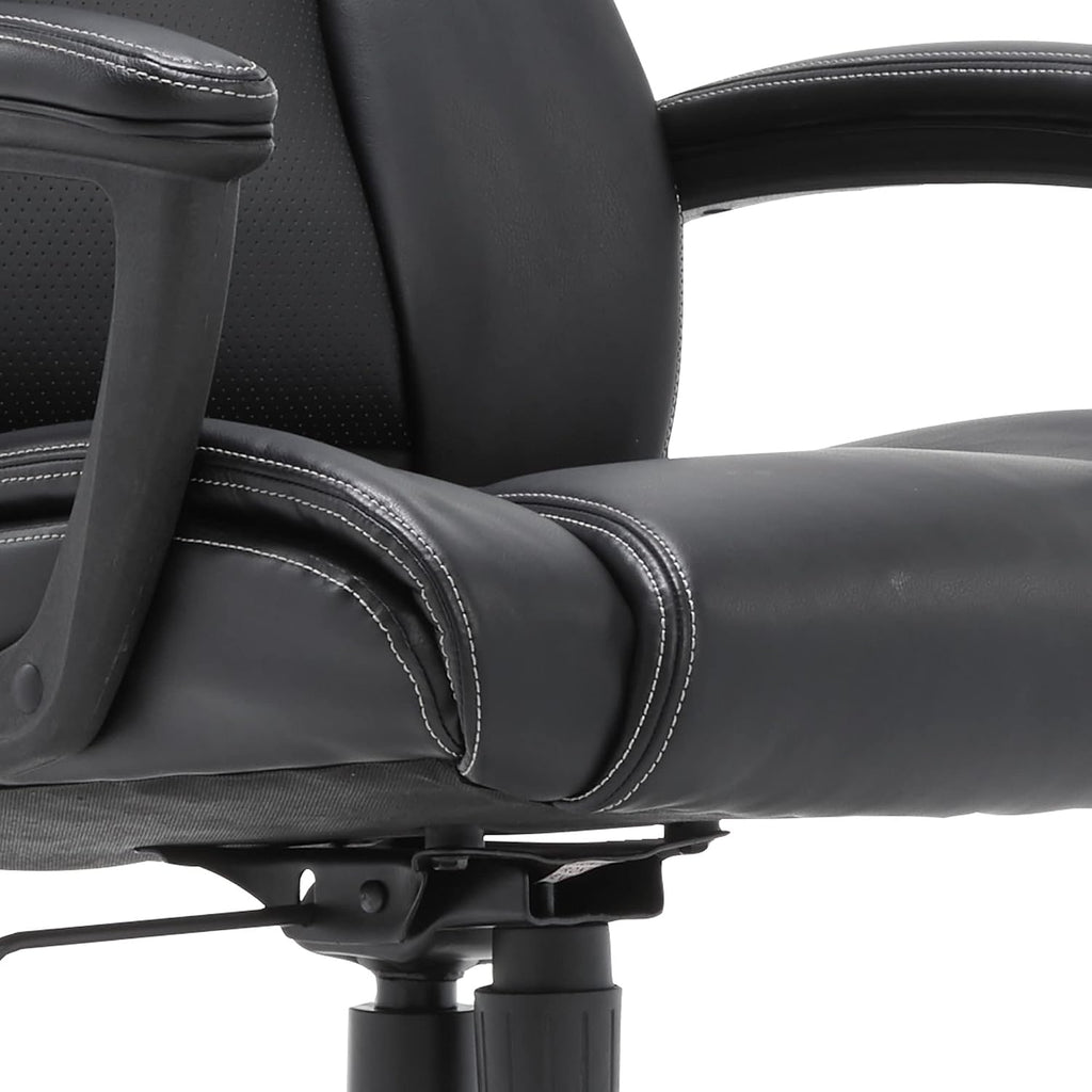 Serta Connor Executive Office Chair, Ergonomic Computer Chair with Layered Body Pillows, Contoured Lumbar, Adjustable Seat Height, Bonded Leather, Black
