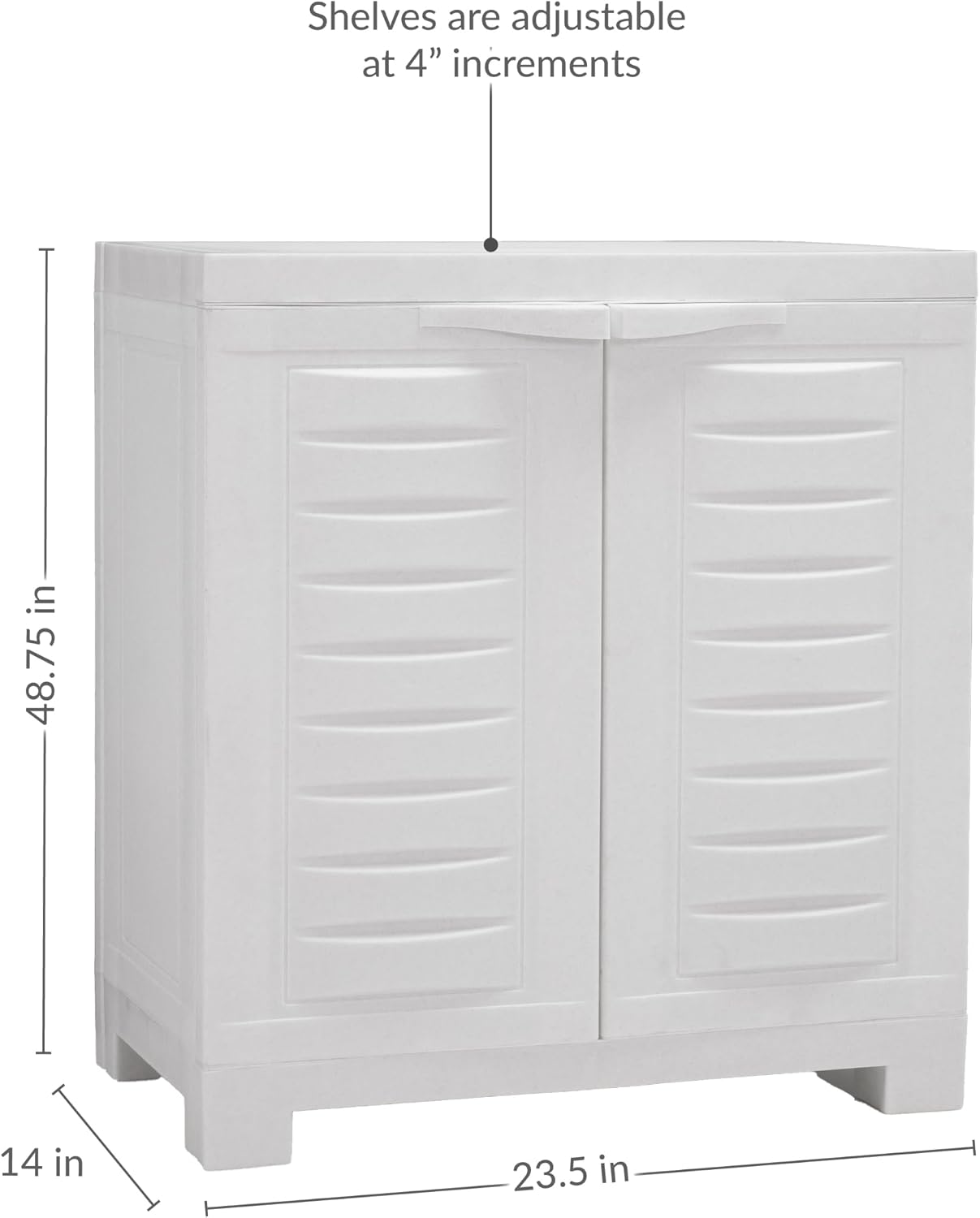 Sunnydaze 25.5' H Resin Garage Storage Cabinet - Garage Cabinet with Doors - Freestanding Utility Storage for Laundry Room, Office, Basement - Speckled White