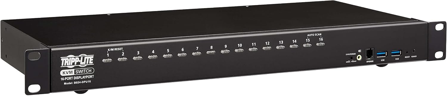 Tripp Lite DisplayPort/USB KVM Switch 16-Port Audio/Video 4K 60Hz 1URM (B024-DPU16)