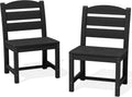 SERWALL Patio Dining Chair, All Weather Dining Chair Set of 2, Outdoor Dining Chair with Widened Seat, Black