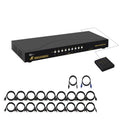 4Kx2K 8 Port HDMI KVM Switch with Cables and USB 2.0 Hub, Rack Mount KVM Switch Supports Keyboard Mouse Switching for Windows, Linux, Mac, Debian, Ubuntu, Fedora, Raspberry Pi and Ubuntu