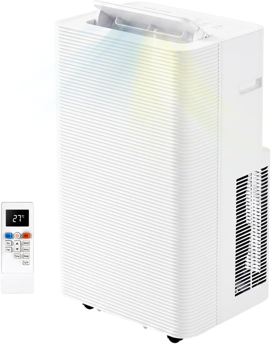 Aoxun 12040 BTU Portable Air Conditioners with Heater, 5-IN-1 AC Unit, Fast Cooling Heating, Dehumidifier, Fan & 24H Timer Quiet Sleep, Remote Control, Window Kits, for Home/Office/Dorm
