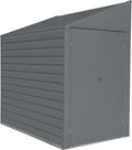 Arrow Yardsaver 4' x 7' Galvanized Steel Outdoor Storage Shed with Sloped Roof and Double-Door Entry, UV-Resistant Steel Floorless Compact Storage Shed, Charcoal