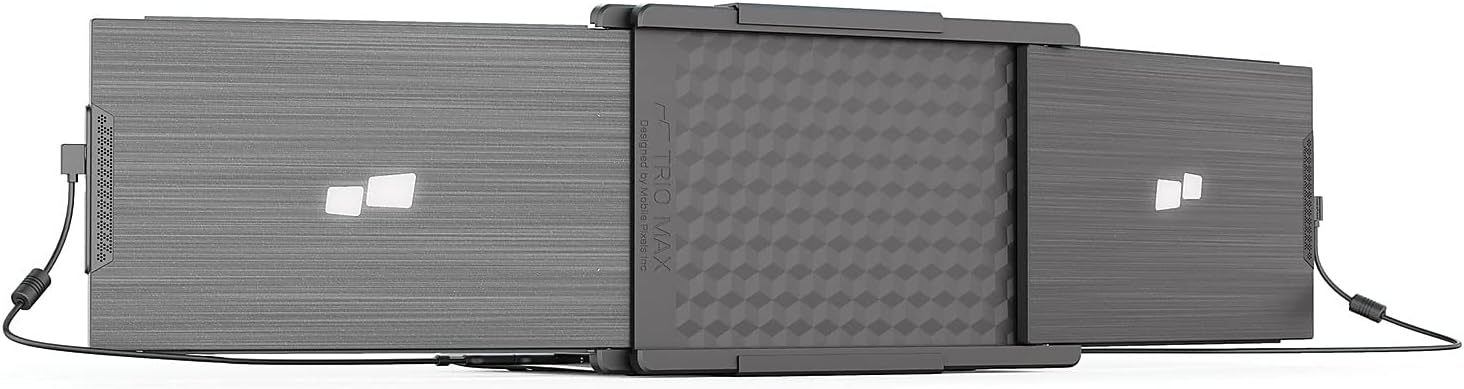 Mobile Pixels 14'' Trio Max Portable Monitor for Laptops，Full HD IPS USB A/Type-C USB Powered Dual Tri Screen, Plug and Play Mac Windows Switch Compatible( One 14.1'' monitor plus kickstand)