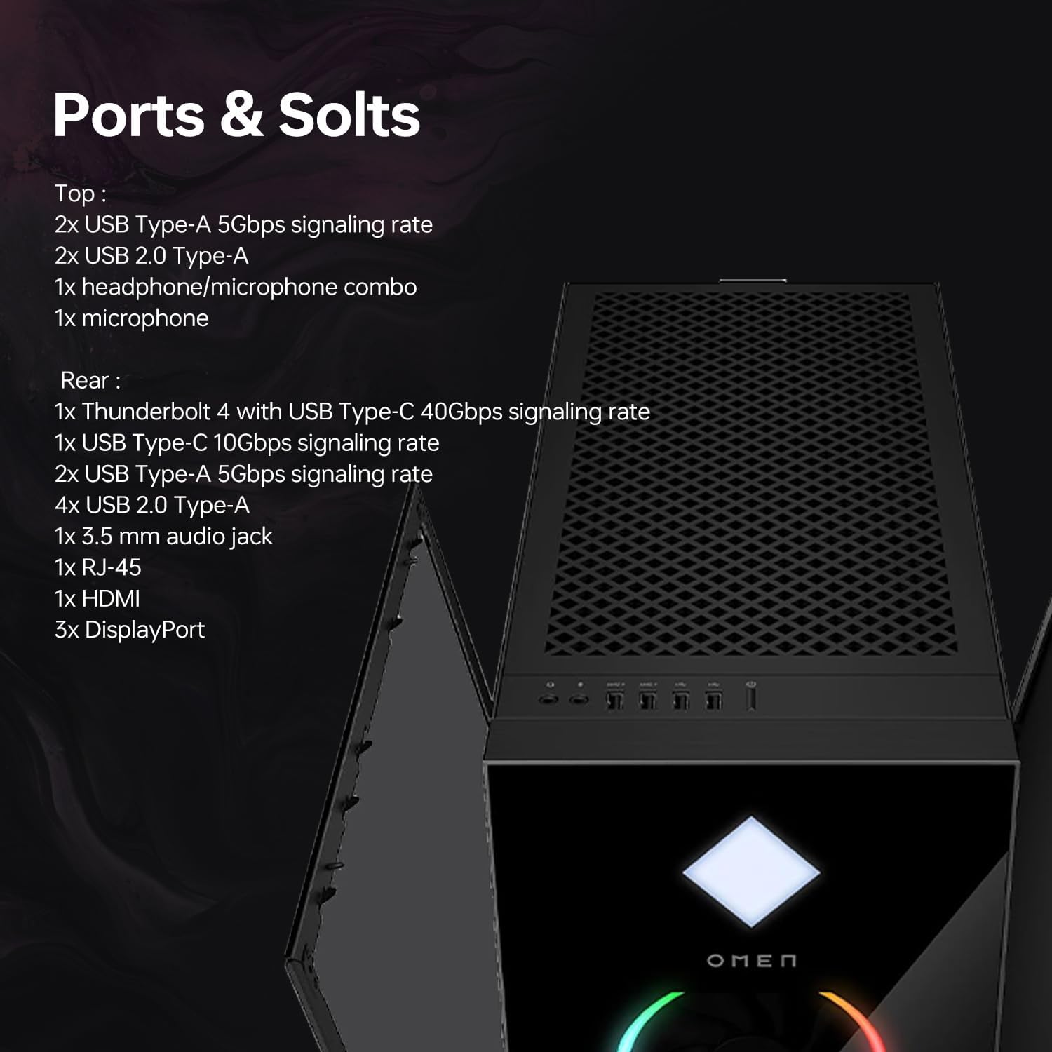 HP OMEN 45L GT22 RTX 5090 Gaming Desktop, Intel Ultra 9 285K, NVIDIA RTX 5090, 64GB DDR5 RAM, 4TB SSD, RGB Light Studio & Gaming Hub,Wi-Fi 6, W11H, Bundle with Lexar SL660 512GB Portable SSD