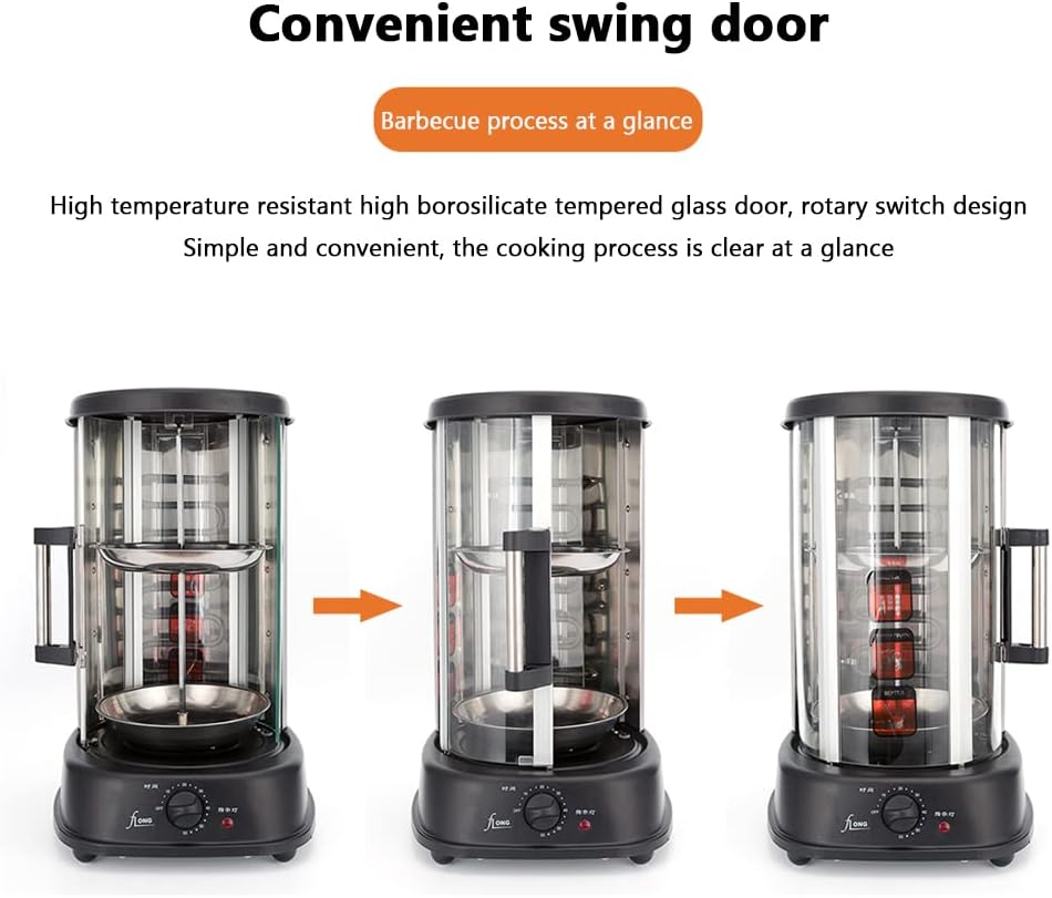 Smokeless Electric BBQ Grill, Automatic Rotating Large Capacity Skewers Machine Brazilian Barbecue Turkey Kebab Machine Grilled Sweet Potato Machine