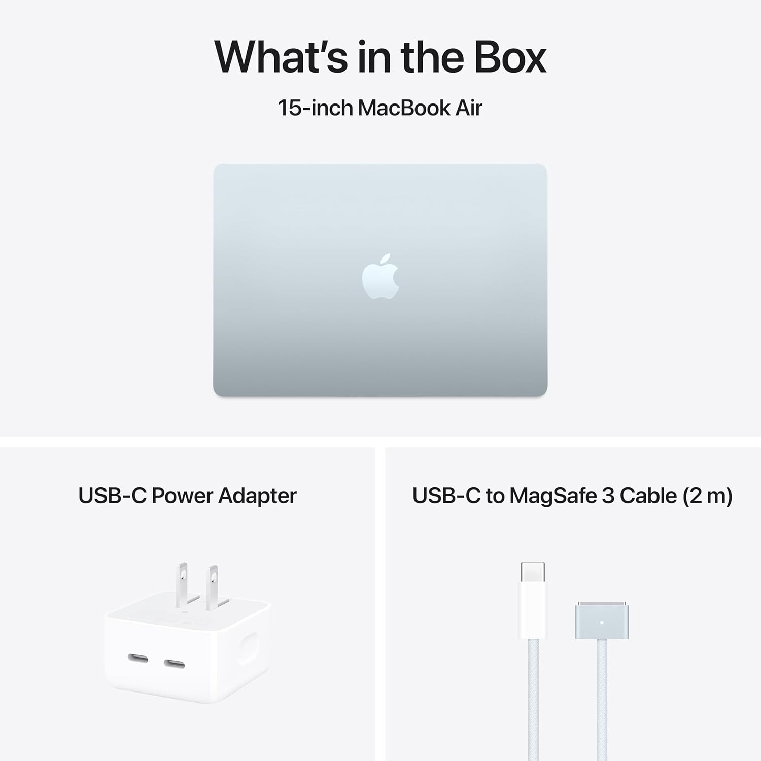 Apple 2025 MacBook Air 15-inch Laptop with M4 chip: Built for Apple Intelligence, 15.3-inch Liquid Retina Display, 16GB Unified Memory, 512GB SSD Storage, 12MP Center Stage Camera, Touch ID; Sky Blue