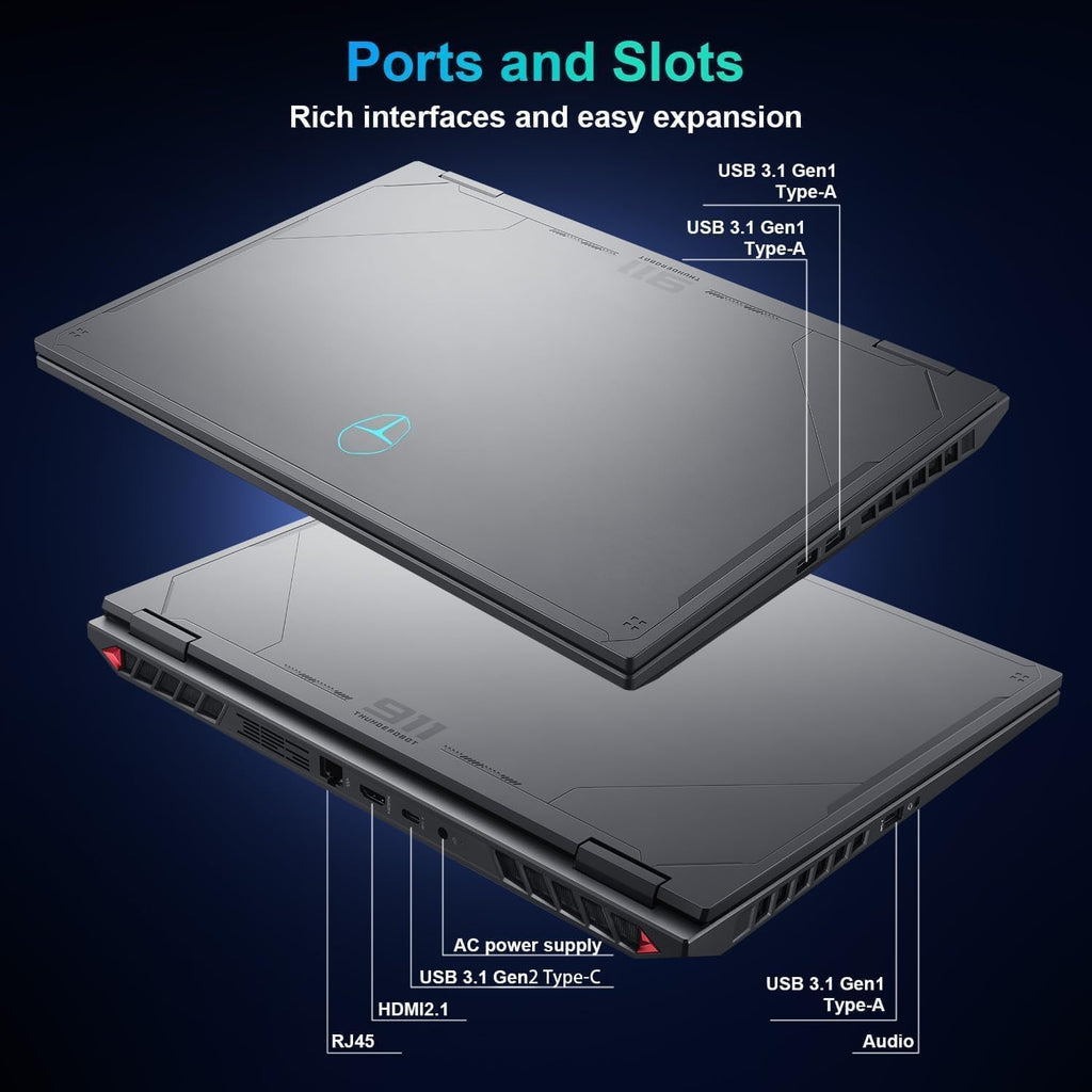 Thunderobot Radiant 16 i9 5060 2.5K Gaming Laptop, 16' QHD+ up to 300Hz 2.5K Display, Core i9-14900HX, GeForce RTX 5060, 64GB DDR5 RAM, 2TB SSD, RGB Backlit Keyboard, Wi-Fi 6, Win 11 Home, Black