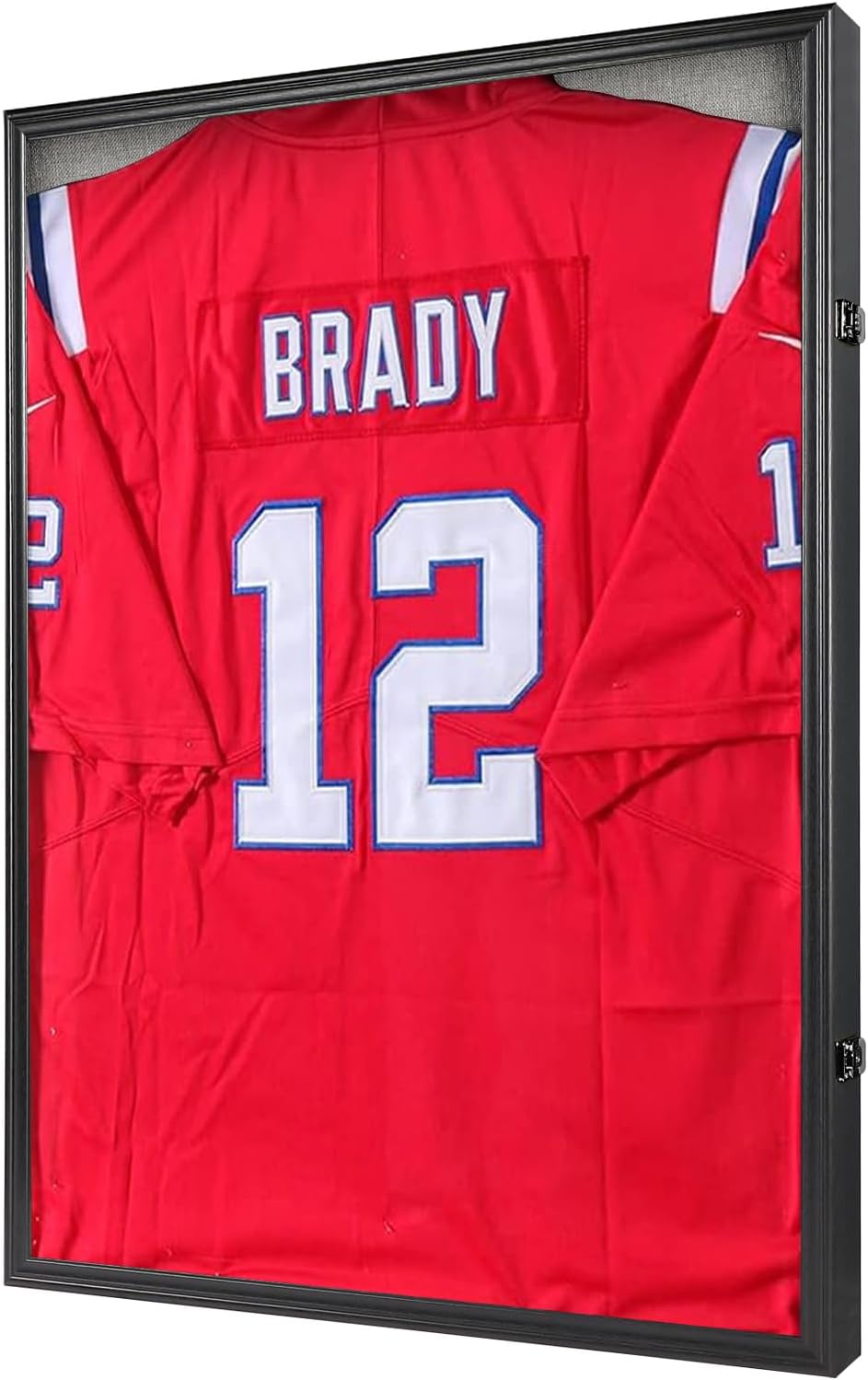 Grintus Large Jersey Frame Display Case Jersey Display Case Jersey Shadow Box with Uv Protection Acrylic and Hanger for Baseball Basketball Football Soccer Hockey Sport Shirt and Uniform,LinenBack