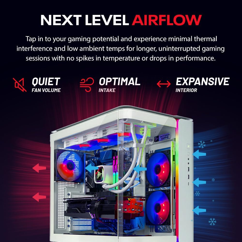 Skytech Gaming King 95 Gaming PC, Intel Ultra 7 270K Plus 5.4GHz, NVIDIA RTX 5070 Ti 16GB VRAM, 1TB Gen4 NVMe SSD, 32GB DDR5 RAM 6000, 850W Gold ATX 3 PSU, 360 ARGB AIO, WI-FI 6, Windows 11, Desktop
