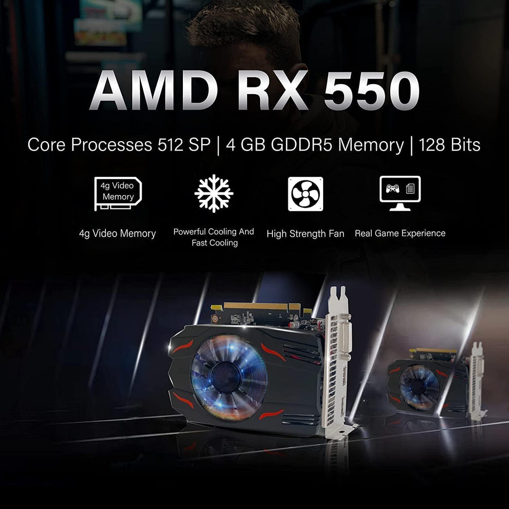 HP RGB Gaming Desktop Computer, Intel Quad Core I5-6500, Radeon RX 550 4G, 16GB DDR4, 1T SSD + 3T HDD, RGB Keyboard & Mouse, 600M WiFi & Bluetooth, Windows 11 (Renewed)