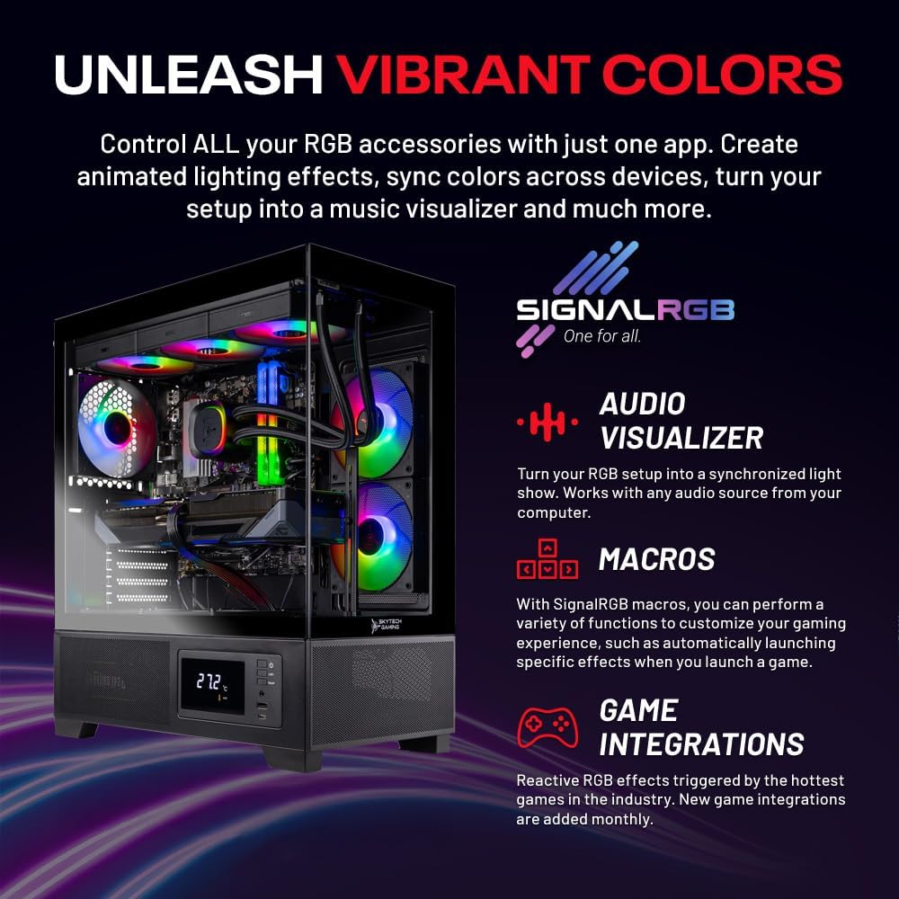 Skytech Gaming Azure 3 Plus Desktop PC, Ryzen 7 7800X3D 4.2 GHz (5GHz), NVIDIA RTX 5070 Ti 16GB, 1TB Gen4 NVMe SSD, 32GB DDR5 RAM 5600 RGB, 850W Gold ATX 3 PSU, 360mm ARGB AIO, Wi-Fi, Win 11