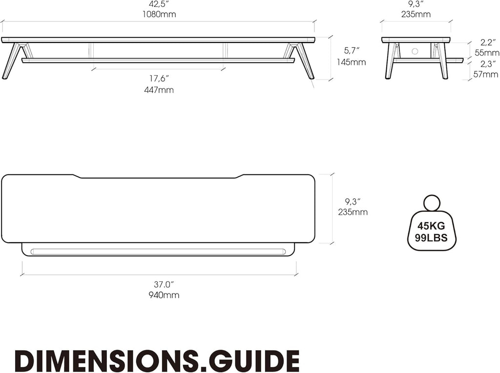 Fenge Dual Monitor Stand, Monitor Stands Riser for 2 Monitors, 42.5 Inch Monitor Stands Shelf with 12 Color LED Light for Office Desk