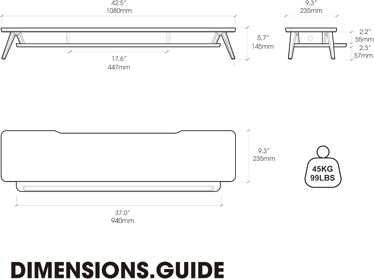Fenge Dual Monitor Stand, Monitor Stands Riser for 2 Monitors, 42.5 Inch Monitor Stands Shelf with 12 Color LED Light for Office Desk